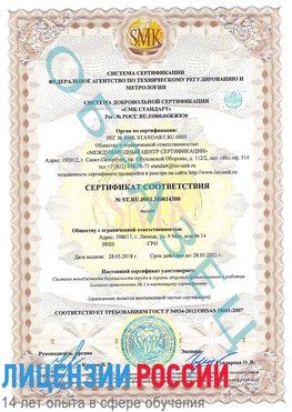 Образец сертификата соответствия Жирновск Сертификат OHSAS 18001